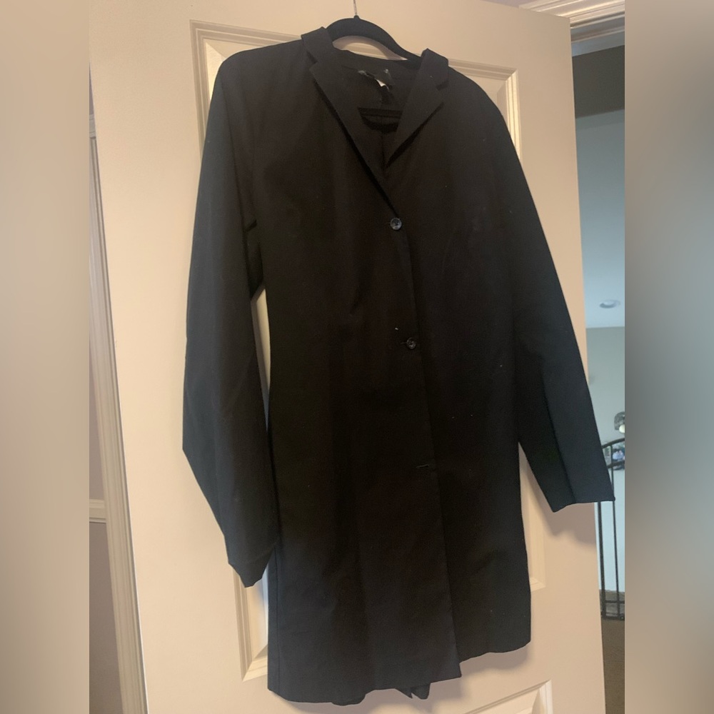 Black Belted Stretch Trench Coat